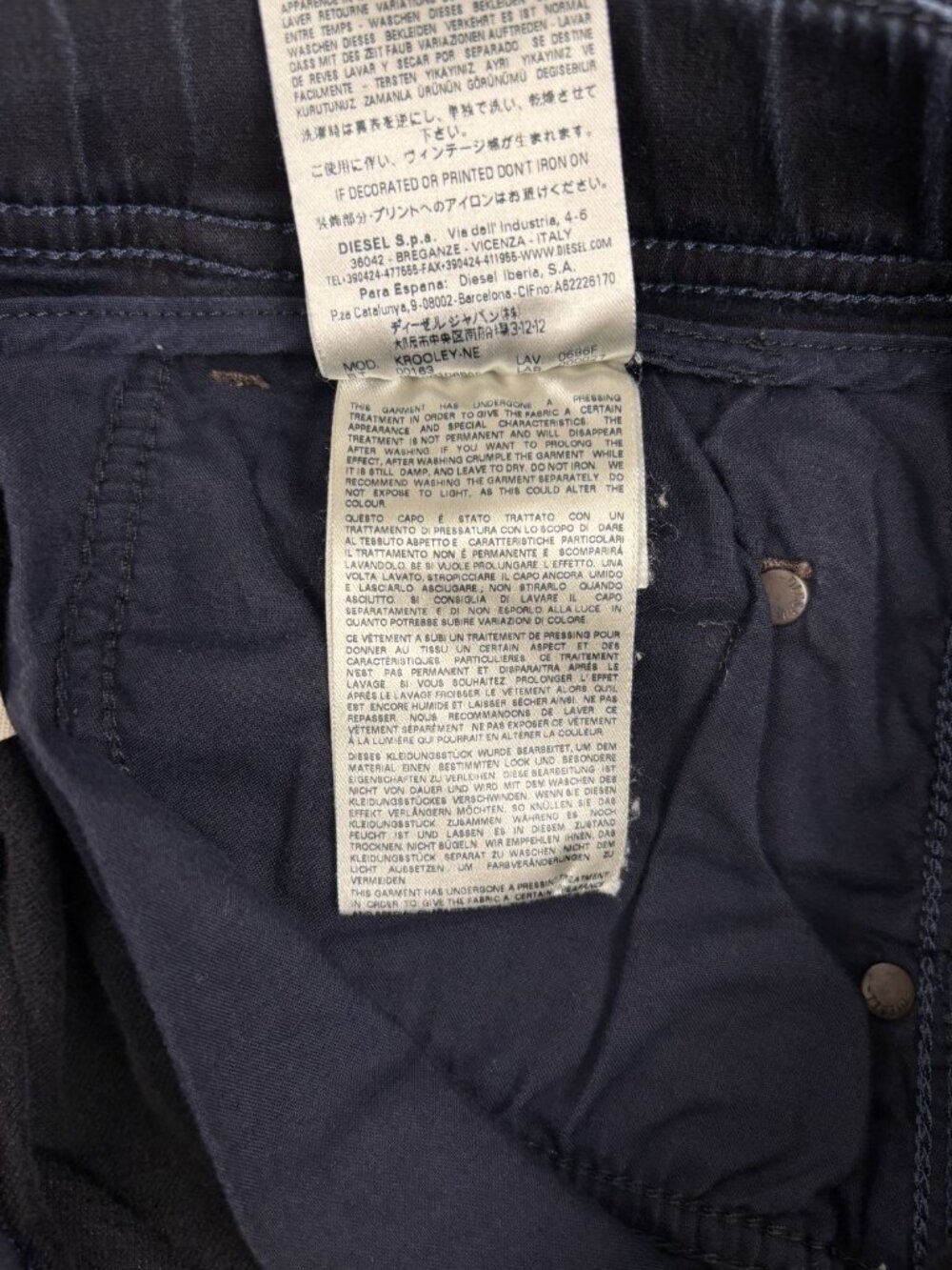 Diesel Krooley-NE Jogg Jeans W32 Dark Navy Stretch Denim - Picture 11 of 12